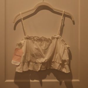 White HYFVE crop top